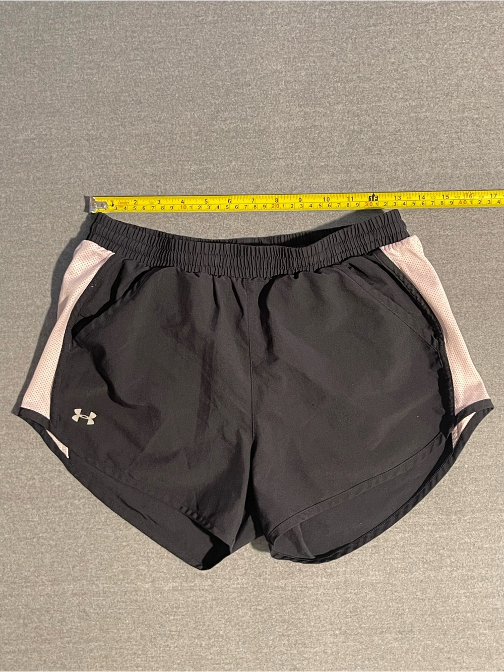 Under Armour Black Shorts with Pale Pink Side Panels